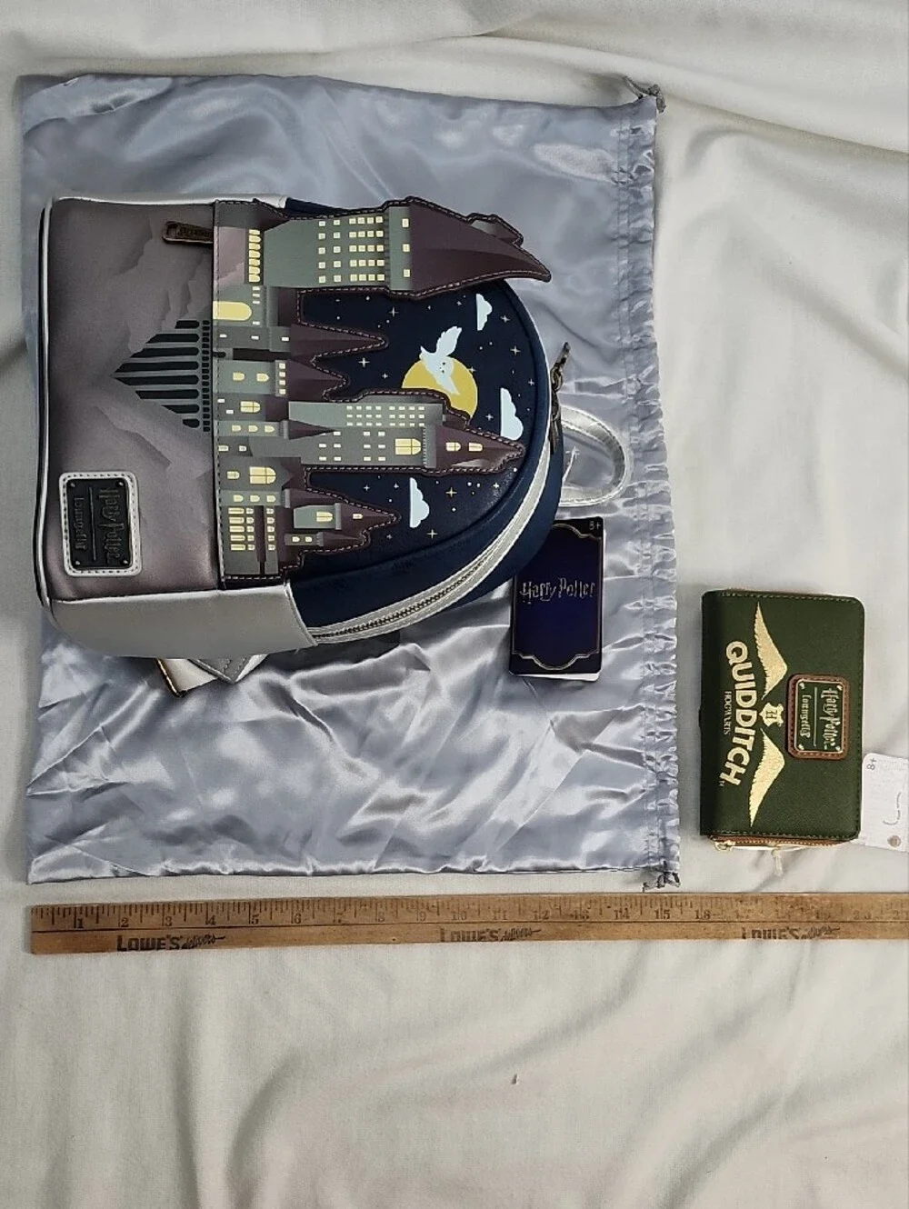 Loungefly Hogwarts Castle Mini Backpack and Golden Snitch Zip Wallet